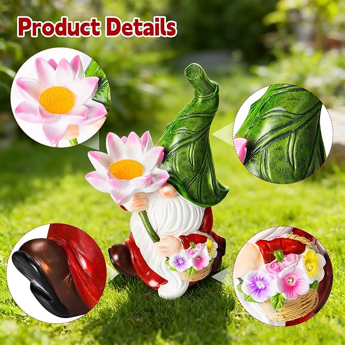 Garden Gnomes Outdoor Gnomes Funny Garden Decor for Outside Yard、Balcony 、Lawn and Gifts for Women, Unique Artistic Housewarming Presents Gift