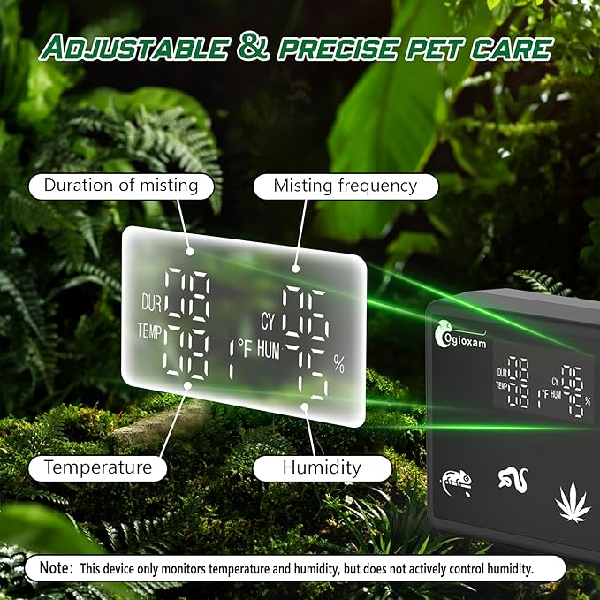 Automatic Reptile Mister System, Reptile Humidifiers Smart Misting System