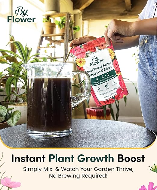 ByFlower Water-Soluble for Plant 1 lb - Organic Fertilizer Enhances Soil Quality for Thriving Plants - Vegan, Garden Fertilizer Supports Healthy Growth