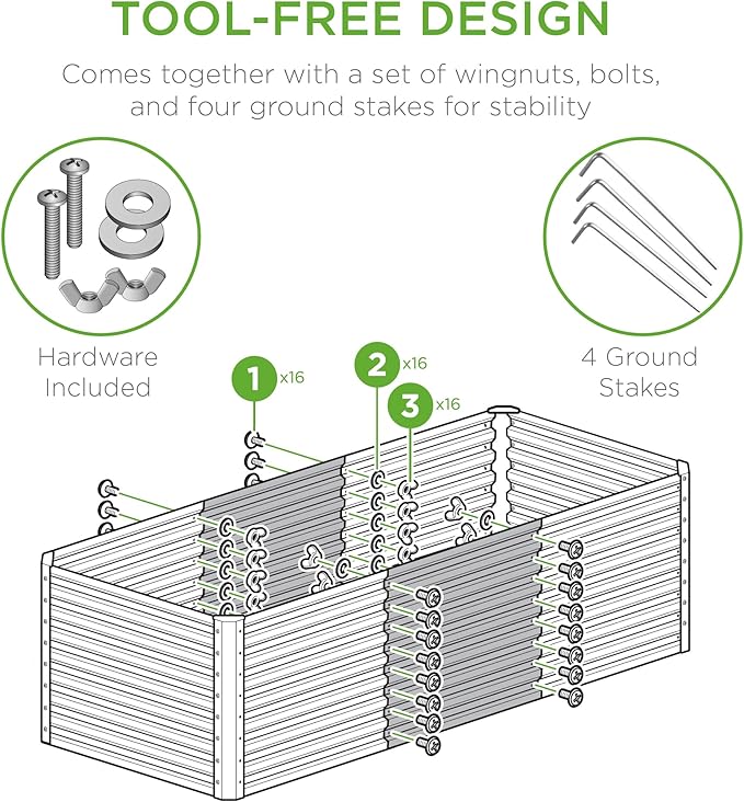 Best Choice Products 4x2x2ft Outdoor Metal Raised Garden Bed, Deep Root Planter Box for Vegetables, Flowers, Herbs w/ 119 Gallon Capacity - Gray