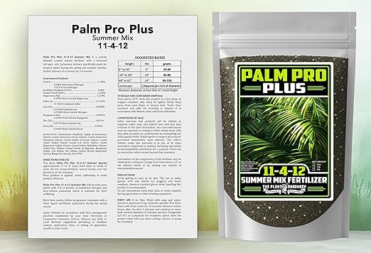Fertilizer Commercial Grade | Palm Pro Plus Summer Mix 11-4-12 | 5 Ounces | Professional Tropical Palm Tree Feed | 3–4 Month Granular Slow Release Feed Delivery | Topdress Water in | Warm Season