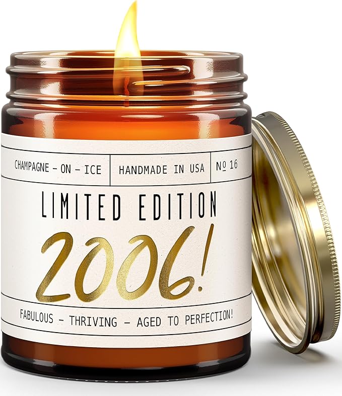 20th Birthday Gifts for Women - 'Limited Edition 2006' Soy Candle, w/Sparkling Berries & Fruit I 20 Birthday Gift for Her Ideas I 9oz I 50Hr Burn, Made in USA