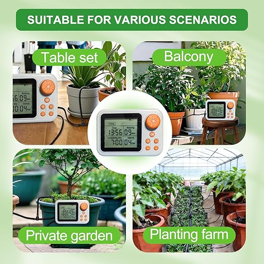（2 Sets） Indoor Plant Automatic drip Irrigation kit Suitable for Automatic Watering System of 15 Potted Plants, programmable Water Timer, Intelligent Humidity Detection (2 Sets)