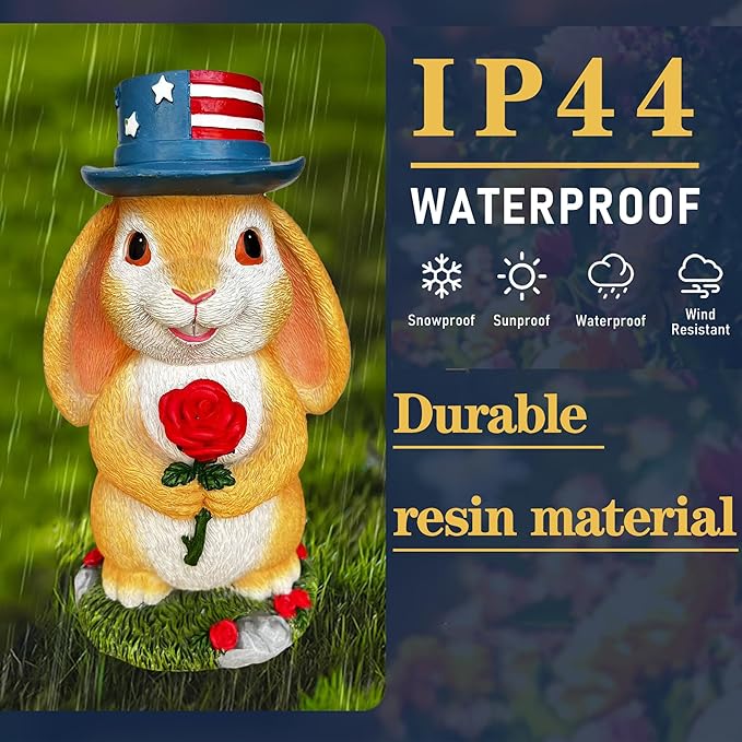 Slo y en i a Desktop Decorative Bunny Home Decor Statues Infuse Warmth and affection into The Home Rabbit Statue - Resin Outdoor Decor for Yard, Ornaments Gift for Garden Lovers