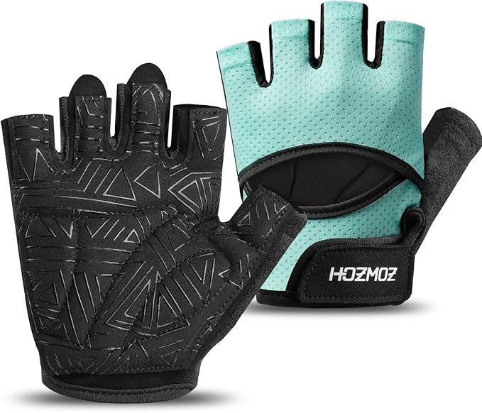 Ventilated Weight Lifting Gloves, Thick Padded Workout Gym Gloves with Full Palm Protection & Grip & Shock Absorption for Women & Men's Fitness Exercise Training