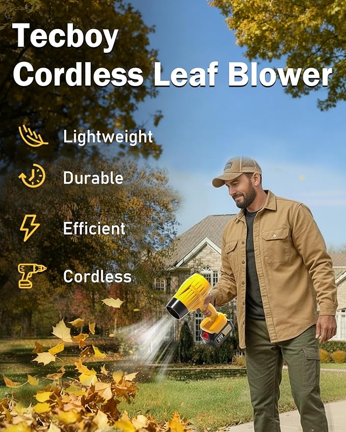 Hand Held Leaf Blower Cordless With Battery And Charger 990,000 RPM Small Portable Mini Bullseye Turbo Jet Blower For Makita 18V Battery Electric Powered Lightweight Lawn Car Yard Snow Patio Dust Tool