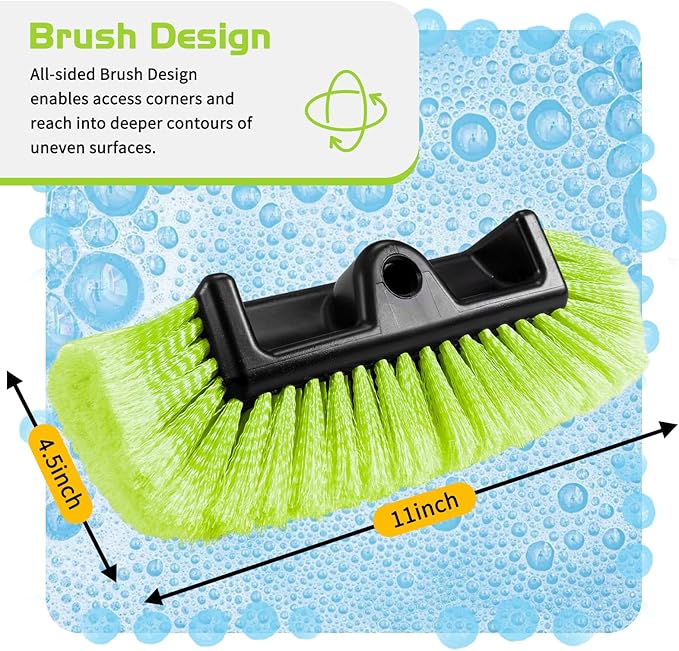 Ordenado 62" Car Wash Brush with Long Handle, Soft Bristle Car Cleaning Brush Supplies, Cars Brushes for Washing Exterior, Cars Washing Brushes Scratch-Free Wash Mop Kit, Universal for RV Truck SUV