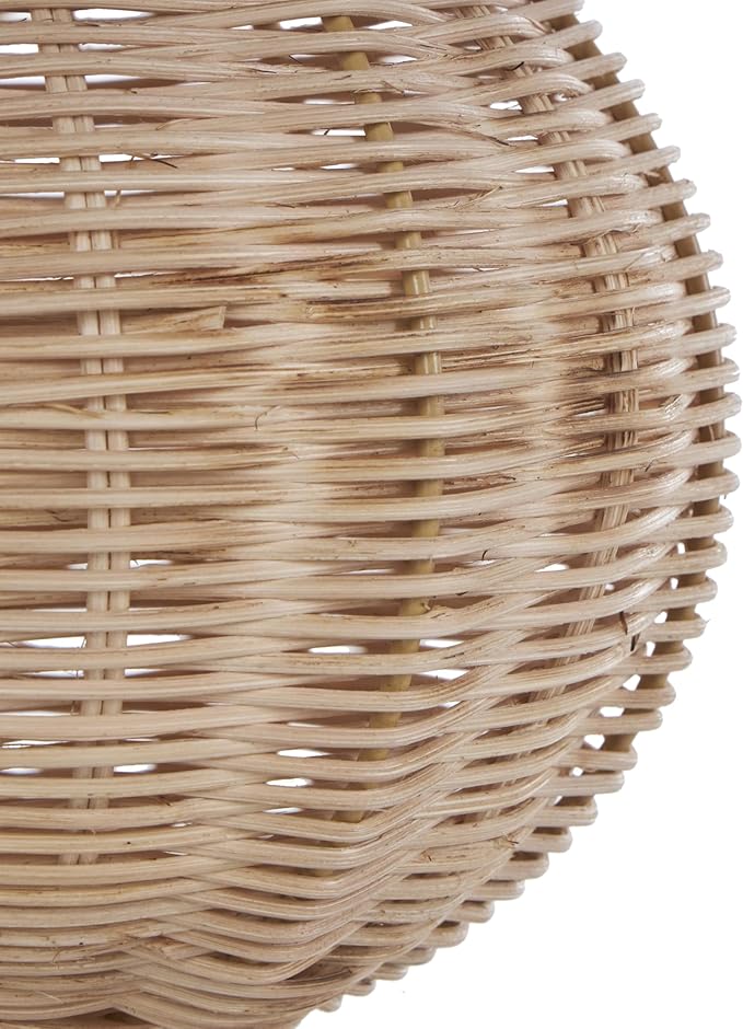Deco 79 Rattan Handmade Decorative Vase Woven Hourglass Centerpiece Vase with Dome Base, Vase for Home Decoration 8" x 8" x 16", Brown