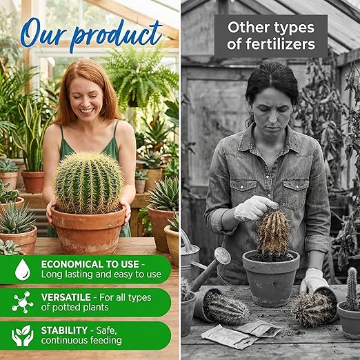 BIOPLENAFEED Cactus & Succulent Plant Food | Easy Cut & Stick Liquid Fertilizer | Made in USA | Promotes Growth & Blooms