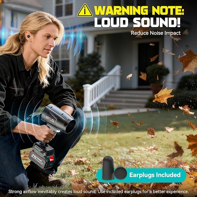 800,000 RPM Cordless Leaf Blower with 2x4.0Ah Batteries, Brushless Motor, Adjustable Speed, Lightweight Portable Electric Blower for Car, Patio, Garden & Indoor Cleaning, 3 Nozzles Included