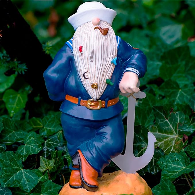 Navy Gnome 11.43" x 5.5", Funny Garden Gnomes, Gnomes Decorations for Yard, Patriotic Garden Decor, Navy Gifts, Army Gnome