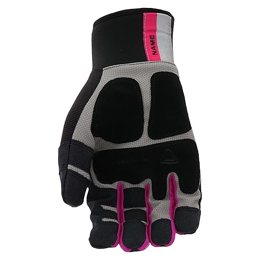 West Chester Women's Yeti UPVC Grip Winter Gloves, Hand Protection, Fleece-Lined, Safety Work Gloves, Black/Grey/Pink, Medium/Large, (96051-WSM)