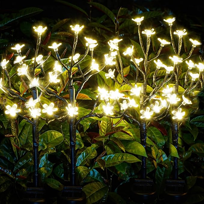 IUEECEN Solar Garden Lights Outdoor,Solar Lights Outdoor Decorative Waterproof for Outside 6Pack, 120Led Solar Flowers Garden Decor, Yard Pathway,Patio Fairy Decorations,Gardening Gifts for Women Mom
