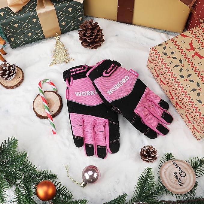 WORKPRO Safety Work Gloves, Mechanic Working Gloves for Men Women, Touch Screen, Terry Fabric, Non-Slip