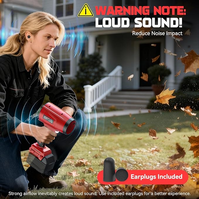 800,000RPM Cordless Leaf Blower Compatible with Milwaukee (Tool Only), Brushless Motor, Adjustable Speed, Lightweight Portable Electric Blower for Car, Patio, Garden (Without Battery)