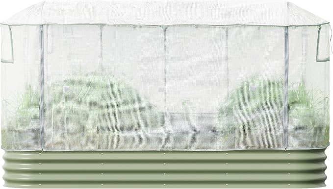 Vego garden Frost Greenhouse Cover System for 2.0' x 8.0' (9 in 1) Garden Bed (Frame & Garden Bed not Included)