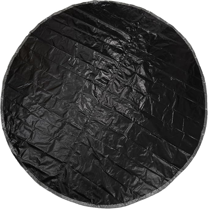 GUARD SHIELD Round Tarp 15 Feet Waterproof Heavy Duty Circle Tarps for Under Pool Silver/Black Multi Purpose Circular Outdoor Cover