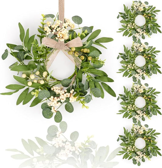 4 Pcs Mini Spring Kitchen Cabinet Wreath
