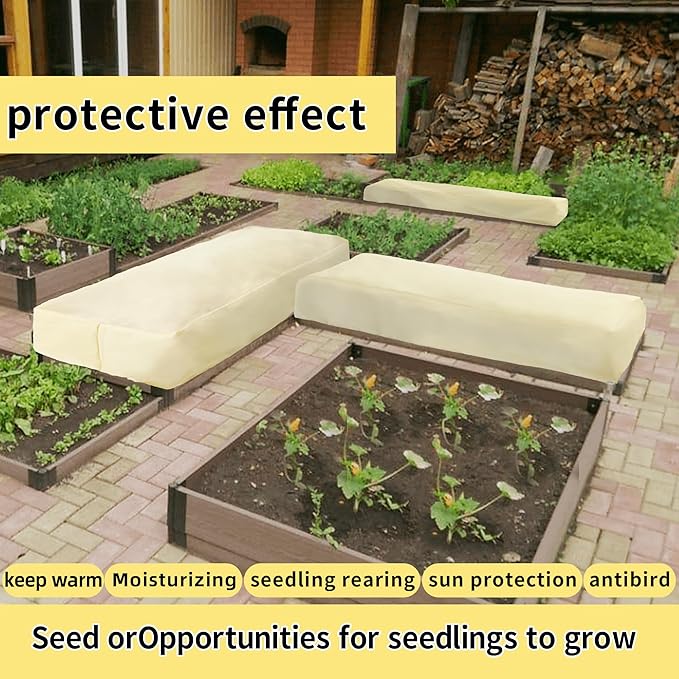 EAVNCLG Rectangular Plant Protection Cover, Winter Outdoor Garden Plant Frost Protection Blanket, Plant Frost Protection Cover, Plant Protection Wrap Cover, 1 Piece, 102 x 51 x 19.7 Inches