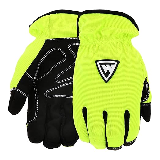 West Chester High Dexterity Slip-On Winter Gloves, Thinsulate Lining, Tear-Resistant, Safety Work Gloves, Yellow, Large (96555-L)