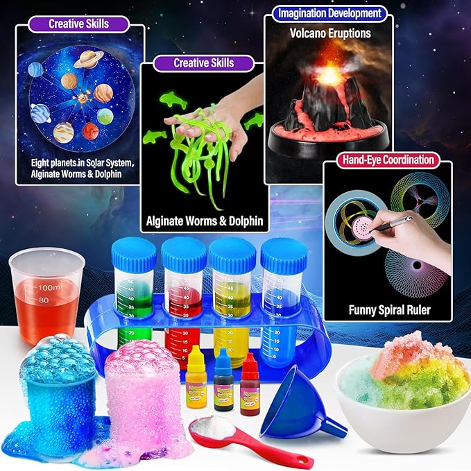 PATIFEED 250 Experiments Kits for Kids, Science S.T.E.M Projects Scientific Toys for Boys Girls Gifts Ideas Birthday Christmas, Erupting Volcano, Planet, Bouncy Ball,Chemistry Scientist Set