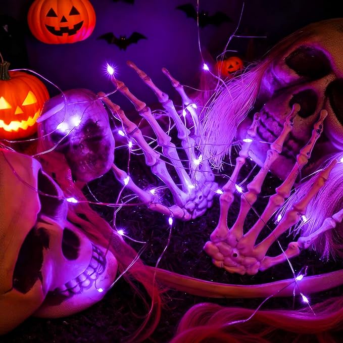 ZGWJ 6 Pack Fairy Lights Battery Operated with Remote, 7ft 20 LED Mini Fairy String Lights with Timer 8 Lighting Modes Waterproof for Halloween Christmas Tree DIY, Parties, Bedroom Decorations Purple