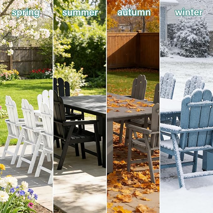 9-Piece Patio Dining Set for 8, Large HDPE All-Weather Outdoor Furniture with Umbrella Hole Table, 89.76” Oversized Table, 8 Armchairs, Brown