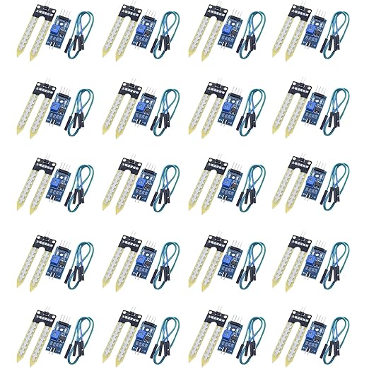 20 Pieces of LM393 3.3V-5V Soil Moisture Detection Sensor, Soil Humidity Sensor,Soil Hygrometer for Arduino Automatic Watering Systems,Robots, and Smart Cars