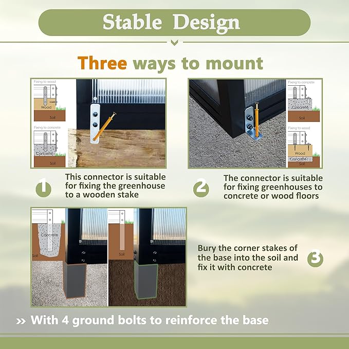 Favfurish 6x12 FT Greenhouses for Outdoors,Heavy Duty Polycarbonate Greenhouse,Lockable Walk-in Green House Sunroom w/ Roof Vent,Aluminum Hot House for Garden Plants Backyard Patio,Black
