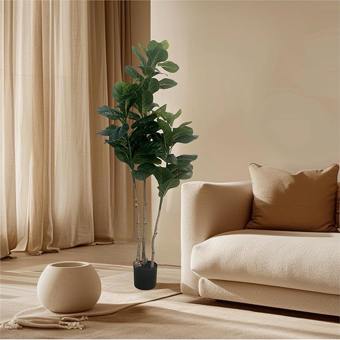 XBrand 59.1" Artificial Fiddle Leaf Fig Tree