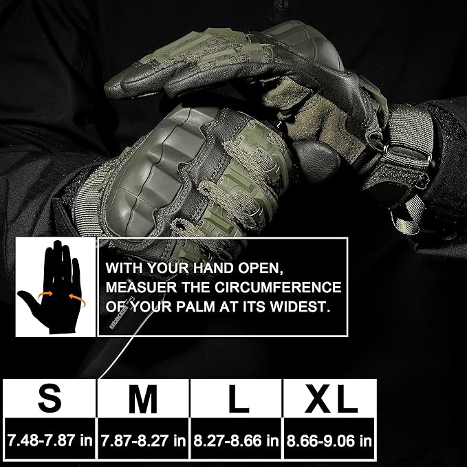 WTACTFUL Rubber Guard Tactical Gloves for Men Touchscreen Airsoft Motorcycle Hunting Outdoor