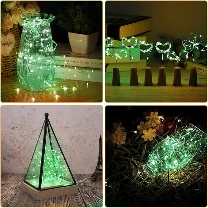 Bexdir 12 Pack Fairy Lights Battery Operated String Lights，7FT 20LED Waterproof Silver Wire Christmas Lights Outdoor,Firefly Mini Lights for Bedroom Party Birthday Wedding Home Decor