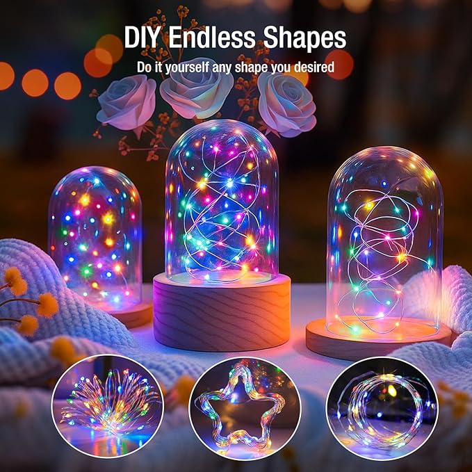 12 Pack Fairy Lights Battery Operated - 7ft 20 Led Twinkle Lights 3 Modes, Multi-Colored Bulk Mini String Lights Waterproof for Mason Jars Vases DIY Party Wedding Decoration Christmas