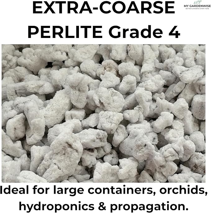 GARDENWISE Perlite for Plants, Extra Coarse Grade 4 Horticultural Perlite, Organic Perlite for Gardening Indoor & Outdoor, Made in USA (3 quarts)