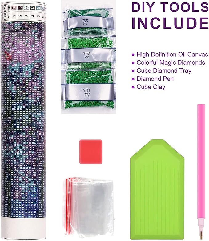 GemZono Diamond Painting Kits for Adults,Diamond Painting Kits,5D Diamond Art Kits for Adults Carton Diamond Painting Full Drill Diamond Dots Gem Art Painting Kits for Home Wall Decor Gifts 12x16inch