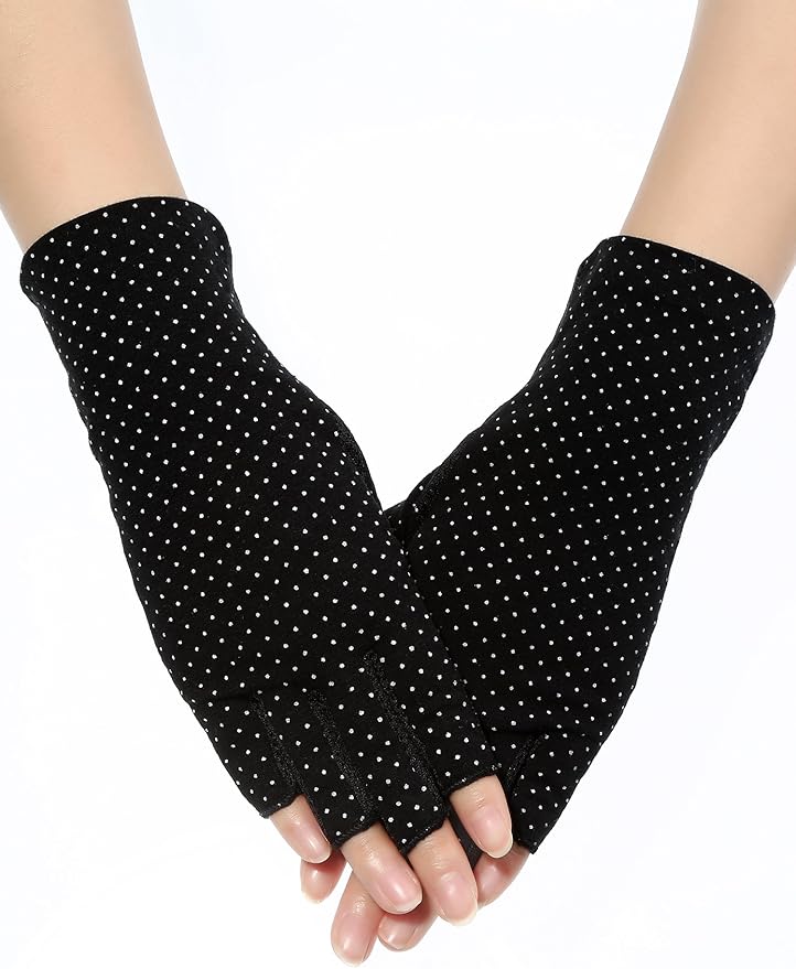 Maxdot Sun Gloves for Women UV Protection Fingerless Non Slip Sunscreen Driving Gloves for Summer Outdoor