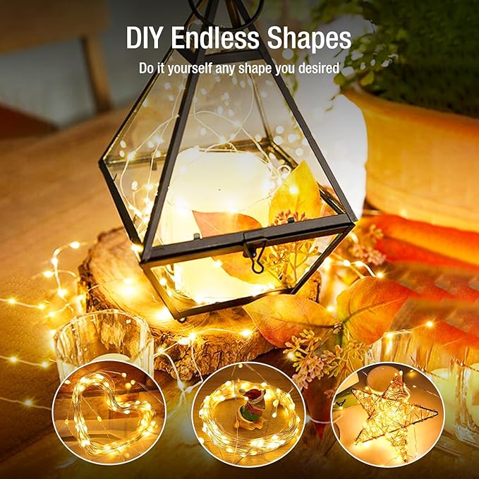 50 Pack Fairy Lights Battery Operated - 7ft 20 Led Small Twinkle Lights 3 Modes, Bulk Mini String Lights Waterproof for Mason Jars Vases Crafts Party Wedding Decoration Christmas -Warm White