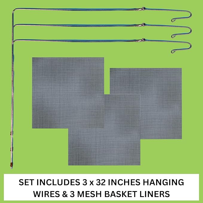 Orchid Basket Making Kit for 3 Strong 12 Inches Wide Hanging Orchid Baskets for Outdoors with Hangers, for Orchids, Staghorn Ferns, Handmade Rustic Wood Vanda Baskets, Staghorn Fern Mount