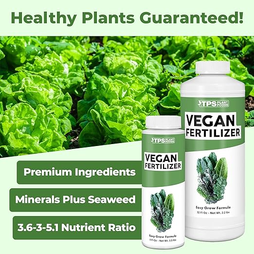 Vegan Fertilizer for Vegetable Gardens, Works Great for All Types of Plants, Liquid Fertilizer by TPS Plant Foods, 32 oz (1 Quart)