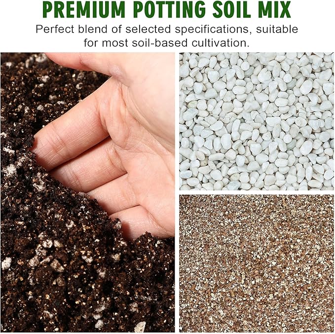 WILLBOND 10qt Perlite & Vermiculite Mix (1: 1 Ratio), Natural 3-6mm Perlite + 2-4mm Vermiculite Blend, Premium Potting Soil Amendment for Seed Starting, Potting Mix, Propagation, Aeration