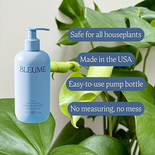 Bleume Liquid Plant Food, All-Purpose Houseplant Fertilizer, NPK 7-7-7 with Micronutrients, Made in The USA, Plant Food for Houseplants, Potted Plants, Vegetables, Flowers, and Tropicals
