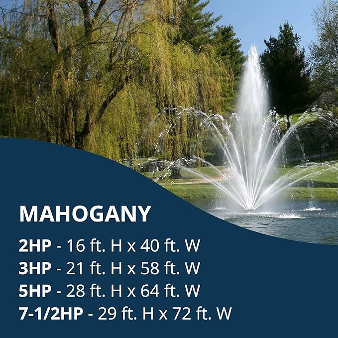 Kasco J Series 2 HP, 3 HP, 5 HP & 7-1/2 HP Mahogany Premium Fountain Nozzles Only (Fountain not Included)