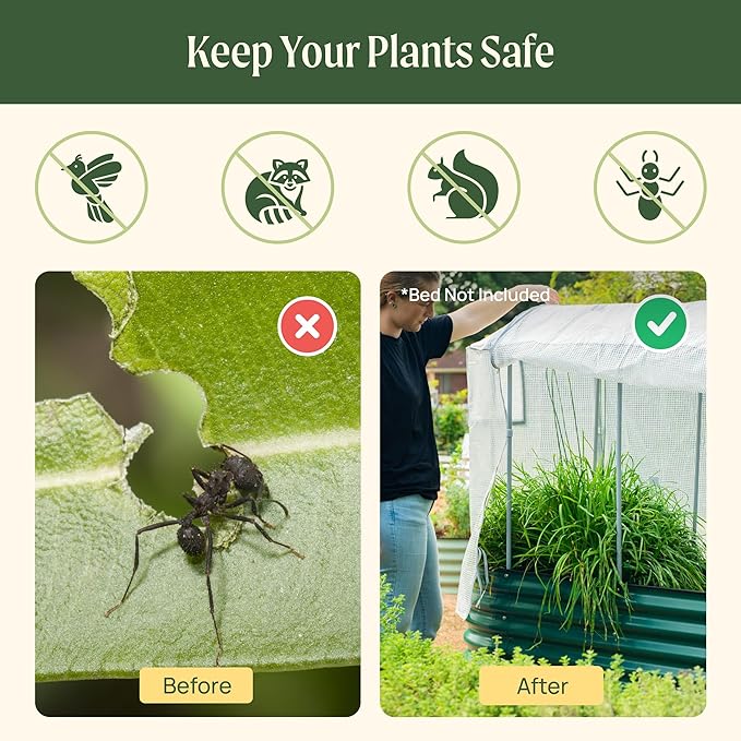 Vego garden Frost Greenhouse Cover System for 3.5' x 6.5' (9 in 1) Garden Bed (Garden Bed not Included)