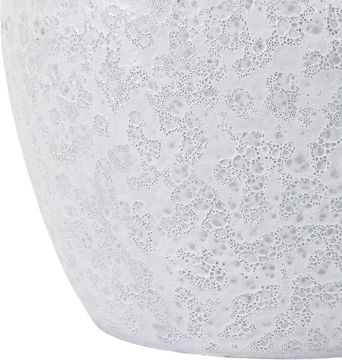 Pottery Clay Planter Pots Set - Planters for Versatile Plant Styling, Indoor & Outdoor Patio and Garden Display, Textured Home Decor Design for Modern Outdoor and Calm Interiors – 10" 7" 6", White