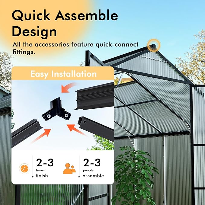 10×12FT Greenhouse for Outdoors, Large Walk in Greenhouse and Garden Planting, Green Houses for Outside with Electronic Thermometers, Withstands Strong Wind or Snow to Protect Vegetables or Plants