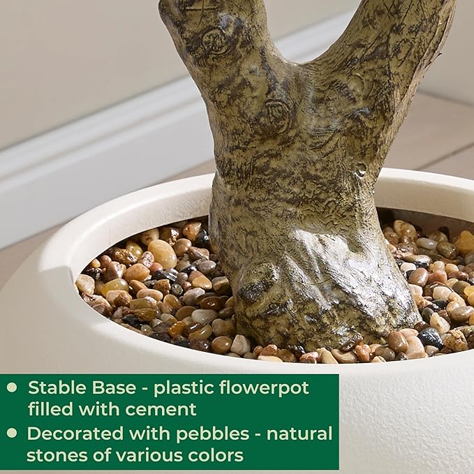 8.5ft Artificial Olive Tree in Pot, Large Faux Silk Tree with Lifelike Leaves & Fruits, Realistic Indoor Outdoor Fake Plant for Home Office Decor, Ready to Display