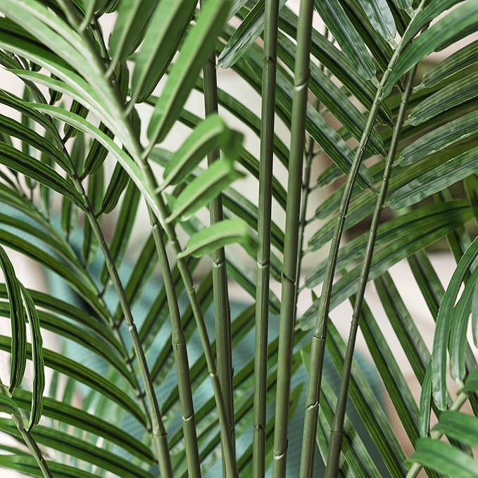 Artificial Areca Palm Plant 5.5Ft Fake Tropical Palm Tree, Perfect Faux Dypsis Lutescens Plants in Pot for Indoor Outdoor House Home Office Garden Modern Decoration Housewarming Gift,2Pcs