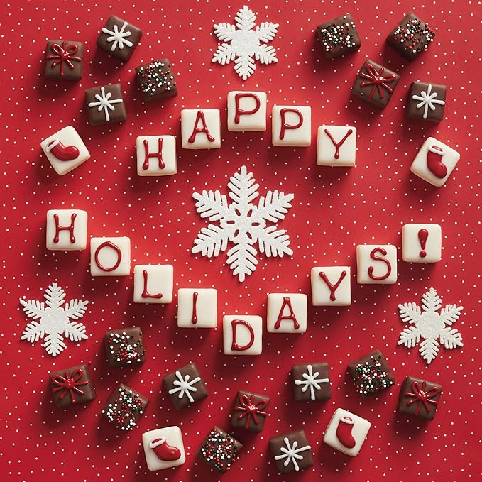 The Swiss Colony Happy Holidays Petits Fours Cakes – Gourmet Cake Assortment with Chocolate, Layer Cakes, and Jam – Christmas Dessert Gift – (Pack of 36)