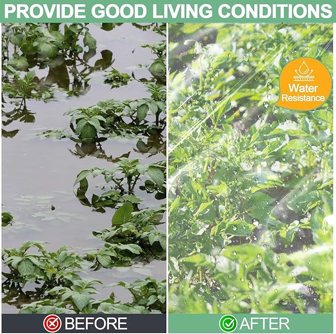 20 x 28 FT Clear Greenhouse Plastic Sheeting, 6 Mil Polyethylene Film Heavy Duty, Water Sun Frost Wind Dust Resistant Winter Hoop House Toughness Plastic Cover for Farming, Gardening, Agriculture,DIY