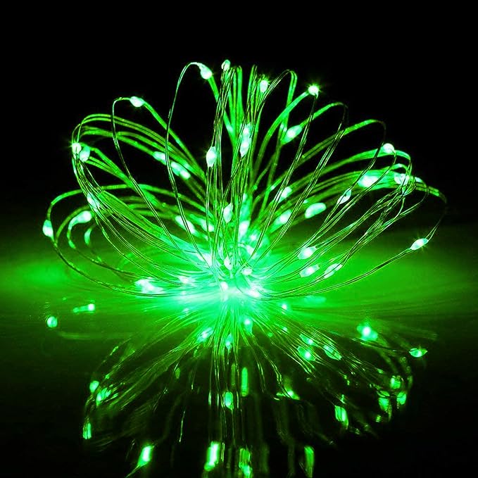 12 Pack Fairy Lights - Battery Operated 7 Ft Silver Wire 20 Led Waterproof Starry Moon Lights for Bedroom DIY Party Wedding Patio Christmas (Green)